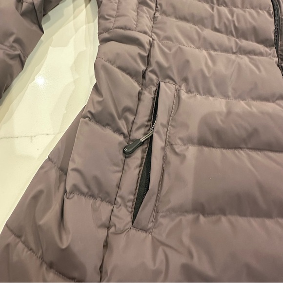32 Degrees Heat Womens Mid Length Puffer Jacket Size M Purple Hooded Pockets Zip - Picture 4 of 11